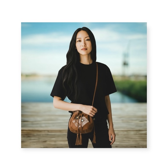 VHTF: new Tylie Malibu ꧁ Embellished Medicine Crossbody Bag ꧂ Chocolate Suede ꧂ - Picture 1 of 16